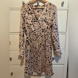 H&M silk Dalmatian Midi Mini Dress sz S